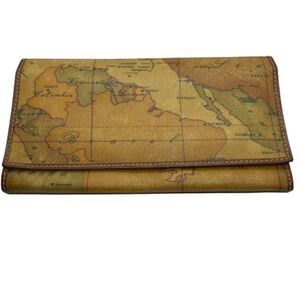 Prima Classe by Alviero Martini Vintage Map Design Long Wallet